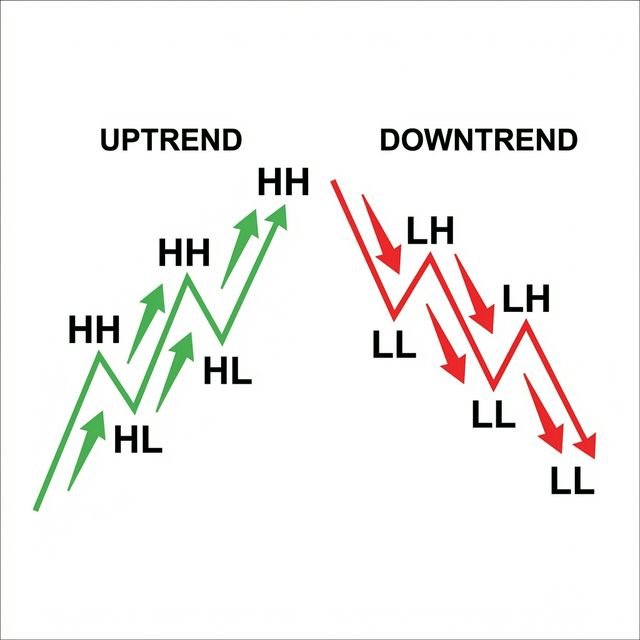 ダウ理論のトレンド定義図解