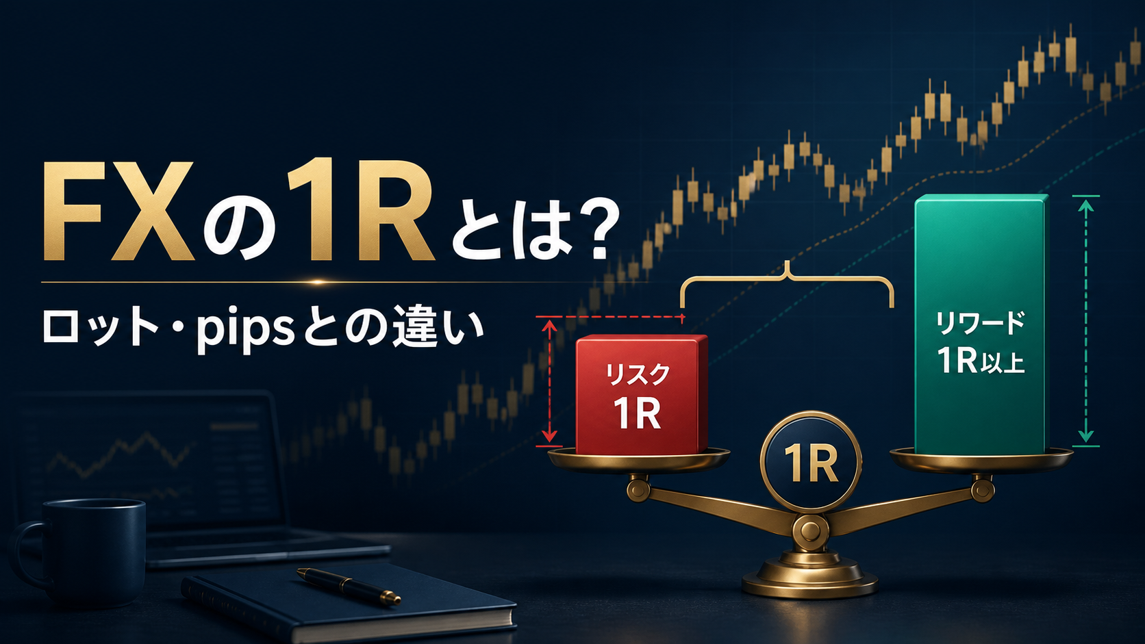 FXの1Rとは何か、ロット・pipsとの違いを解説するアイキャッチ画像